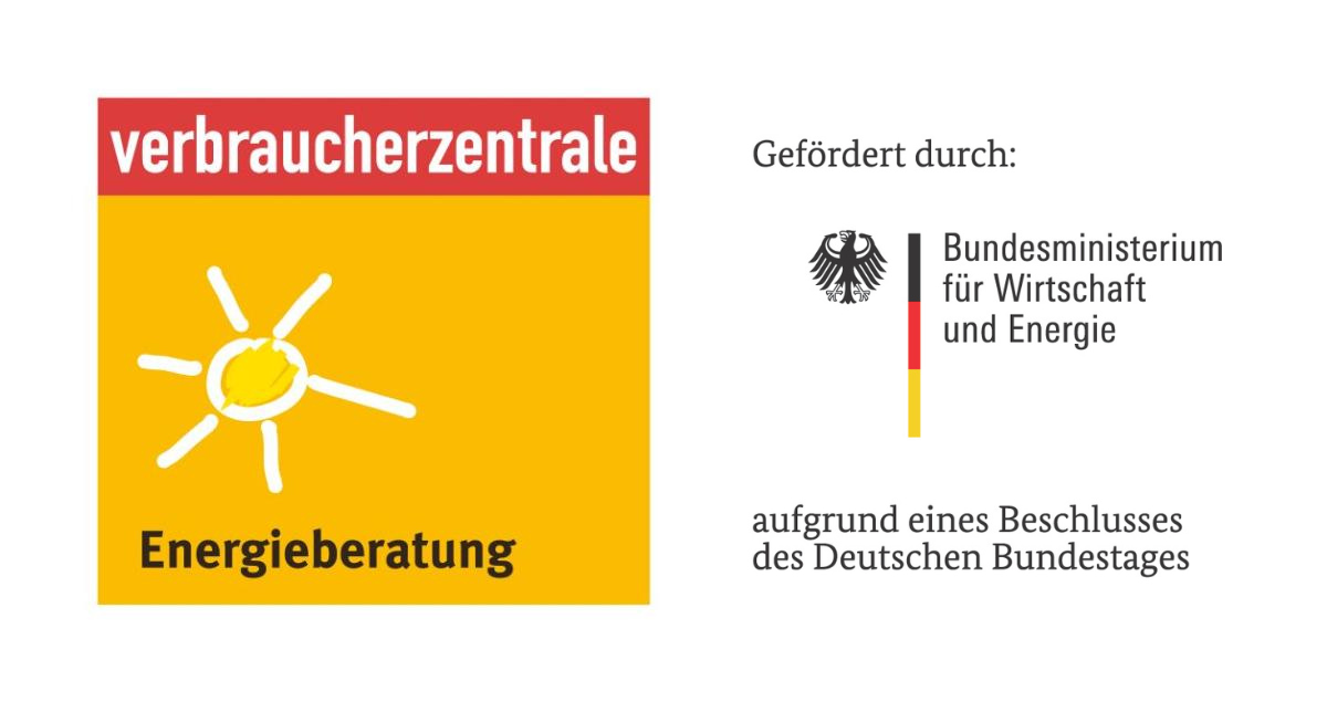 Logo der Energieberatung der Verbraucherzentrale und Logo des Bundesministeriums für Wirtschaft und Energie